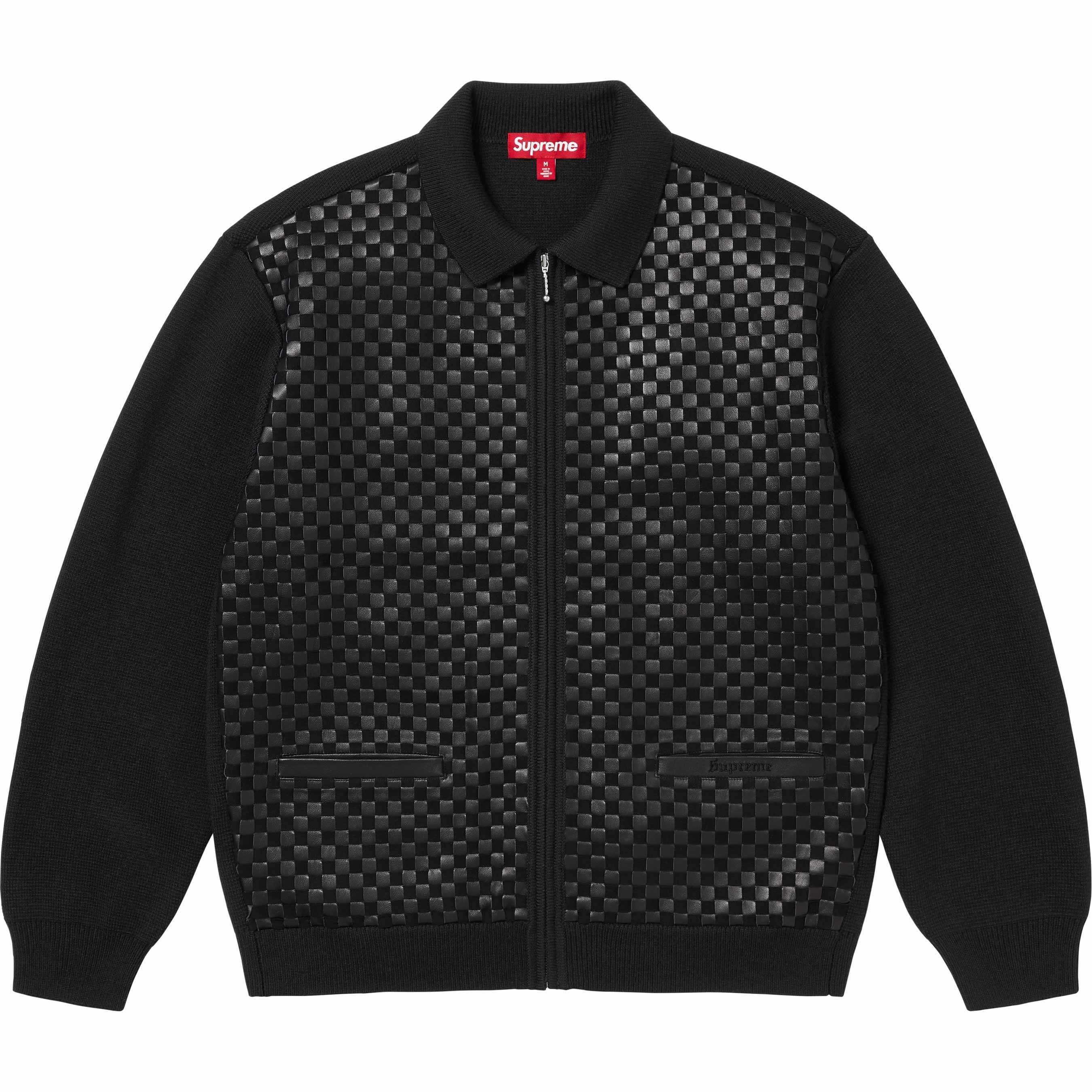 Woven Leather Zip Up Cardigan view 10